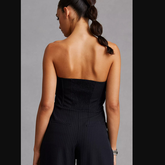 New Anthropologie Pinstripe Tailored Jumpsuit - Size 16 Tall - Picture 4 of 8